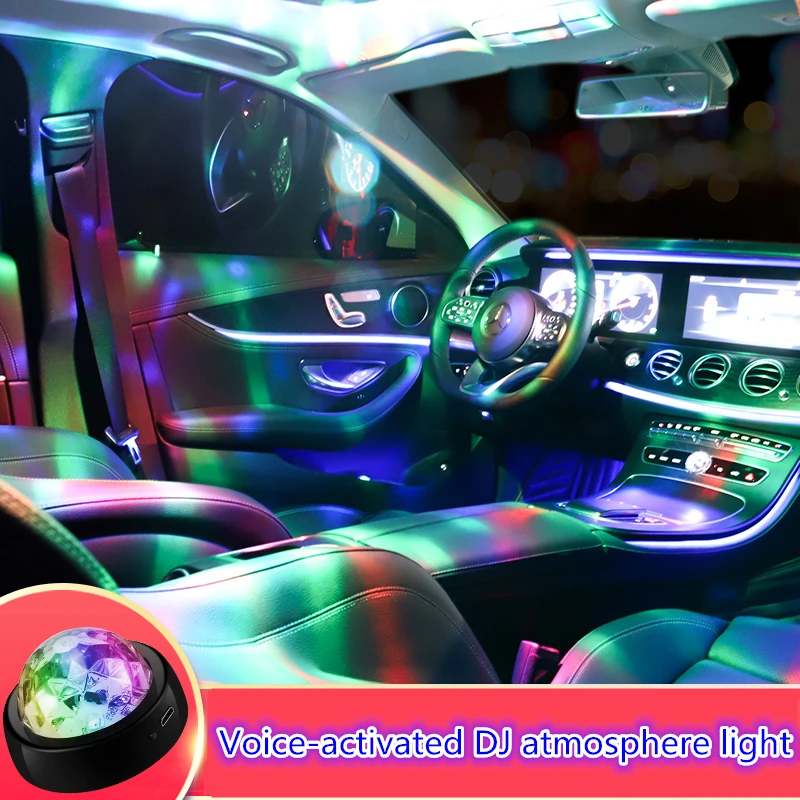 Автомобильные светодиодные декоративные фонари внутри автомобиля DJ огни модифицированные USB красочные мигающие атмосферные огни автомобильный Звук управление Музыка rhyt