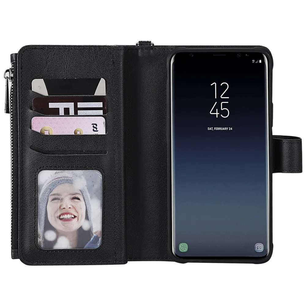 Leather Luxury Wallet Phone Bag Case for Samsung Galaxy S8 S9 S10 Note 10 Plus S10e Note 8 9 Flip Shockproof Book Cover Leather Luxury Wallet Phone Bag Case for Samsung Galaxy S8 S9 S10 Note 10 Plus S10e Note 8 9 Flip Shockproof Book Cover