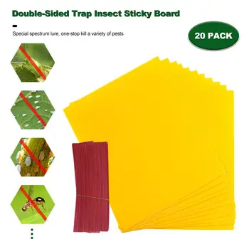 

20PCS Yellow Trap Insect Sticky Board Double-sided Paper Sticking Mosquito Small Black Insect Small Flying Insect Fruit Fly