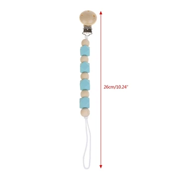 

Baby Pacifier Clip Chain Wooden Soother Nipple Holder For Infant Feeding Teether