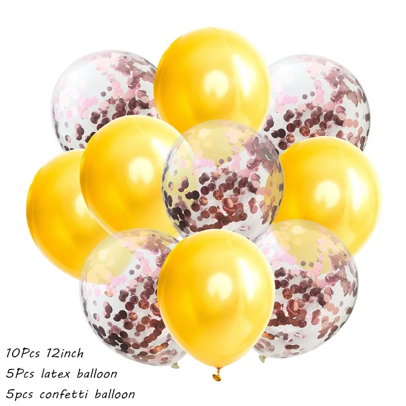 10 шт Металлические латексные шары конфетти набор воздушных шаров для свадьбы День рождения праздничные украшения: воздушные шары для детского душа гелиевые шары - Цвет: Latex Set16