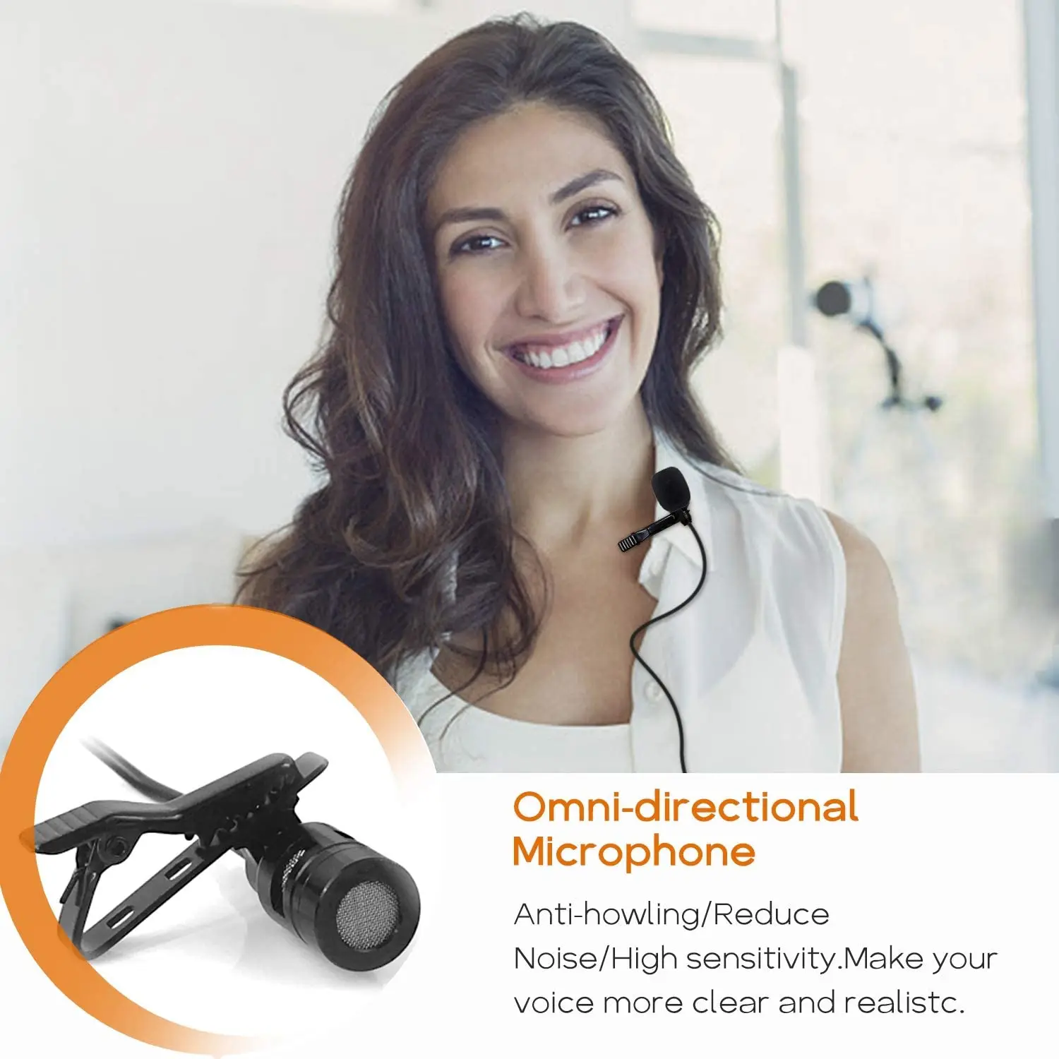 Xiaokoa sem Fio Microfone de Lavalier Sistema de Microfone sem Fio com Lapela de Lavalier Ampreceiver para Confe Microfones Transmissor 2.4g & - Image 6