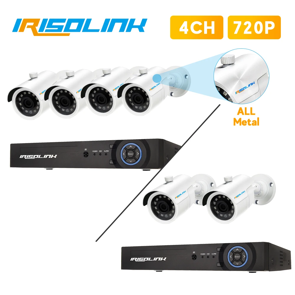 Система видеонаблюдения Irisolink 4 канала 1080N DVR 2/4 наружных камеры 720P|Система