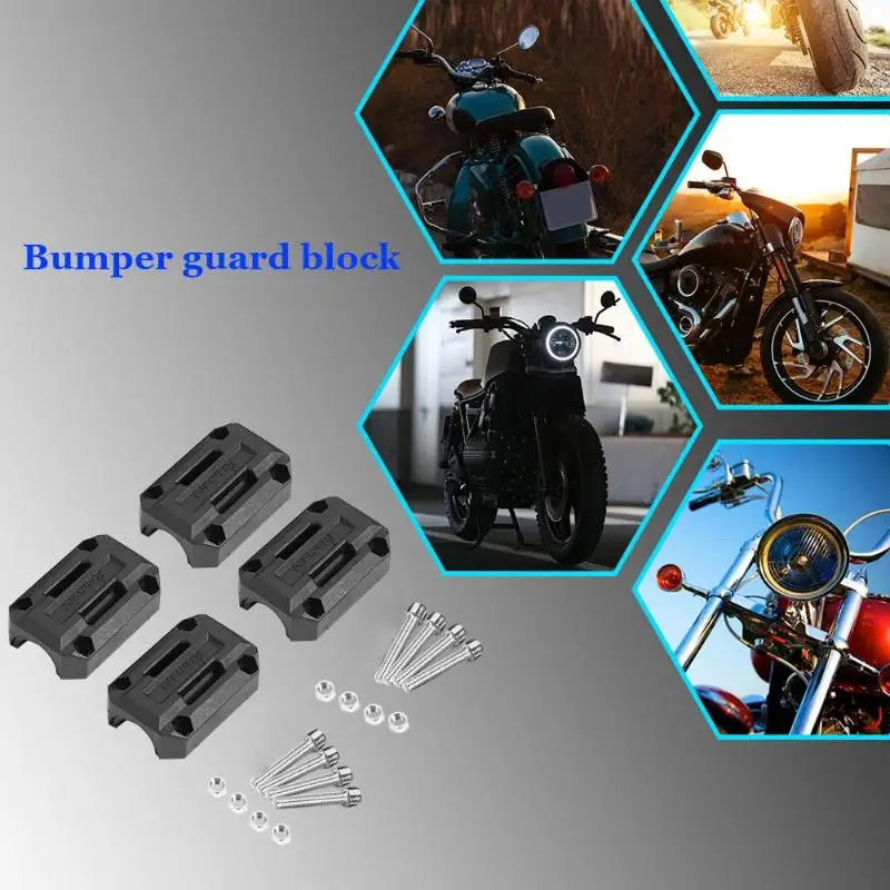 Универсальный Мотоцикл Защита двигателя Бампер Защитный блок Отличный пластик 22-28 мм Краш бар черный практичный внешний вид