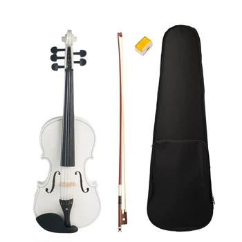 

Quality 4/4 Full Size Violin 5 String White Acoustic Violin Maple Ebony High Quality Violin