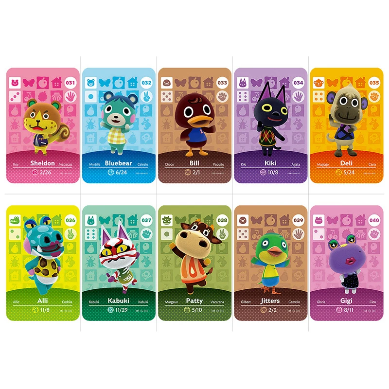 Series 1 (031 to 060) Animal Crossing Card Amiibo Card Work for NS 3D Games Amibo Switch New Horizons Villager Card
