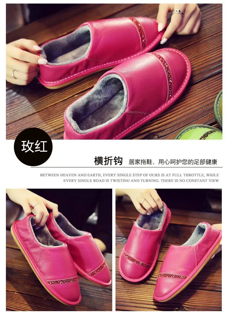 Genuine leather shoes for men home slippers flat natural rubber slippers male High quality unisex fur shoes chaussures hommes