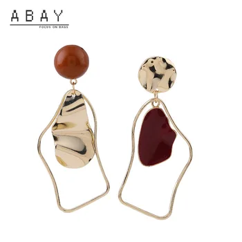 

Fashion Hot Sale Irregular Oil Drop Earrings Women 2020 New Style Retro Geometric Asymmetric Simplicity Versatile Earrings Women