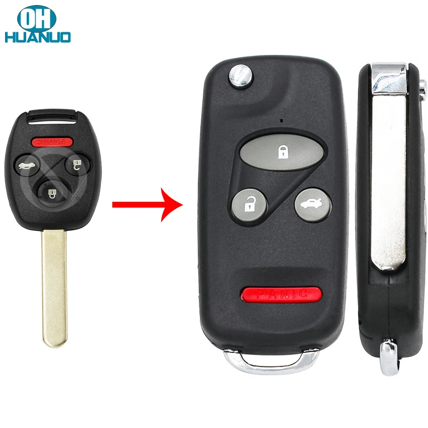 Откидной дистанционный брелок для ключей с 3 + 1/4 кнопками чехол HONDA Accord Civic модель