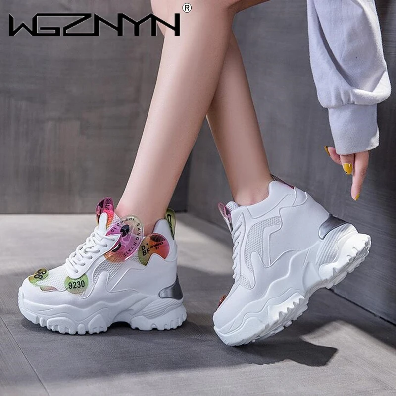 Модные женские кеды на высокой платформе Tenis Feminino 2020 Сезон весна Женская обувь