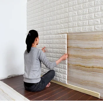 

3d solid wall stickers living room wall soft bag wallpaper self-adhesive decorative wallpaper waterproof foam tile stickers