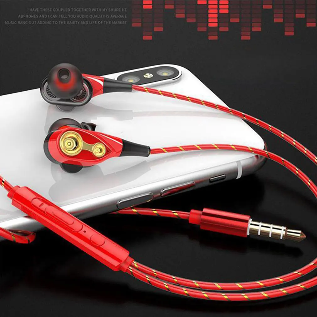 Dynamic Drivers HD Super Subwoofer HiFi Headset Wired Heavy Bass Noise Reduction Sports Earphone Gaming Earbuds