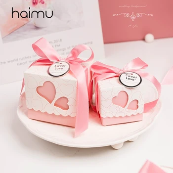 

10pcs Wedding Gift Box Present Packaging Candy Box DIY Wedding Favor Gifts Marriage Chocolate Decor Supplies with Ribbon