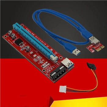 

Riser VER006 PCI-E Riser Card 006 PCIE 1X to 16X Extension Adapter 60CM USB 3.0 Cable SATA 4Pin Molex Power for BTC Miner Mining