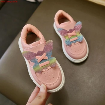 

Children Girl Shoes Sneakers Kids Shoes Flats Girls sequined Bow Outdoor Casual Shoes Girls Princess Bow tie Sport Shoes