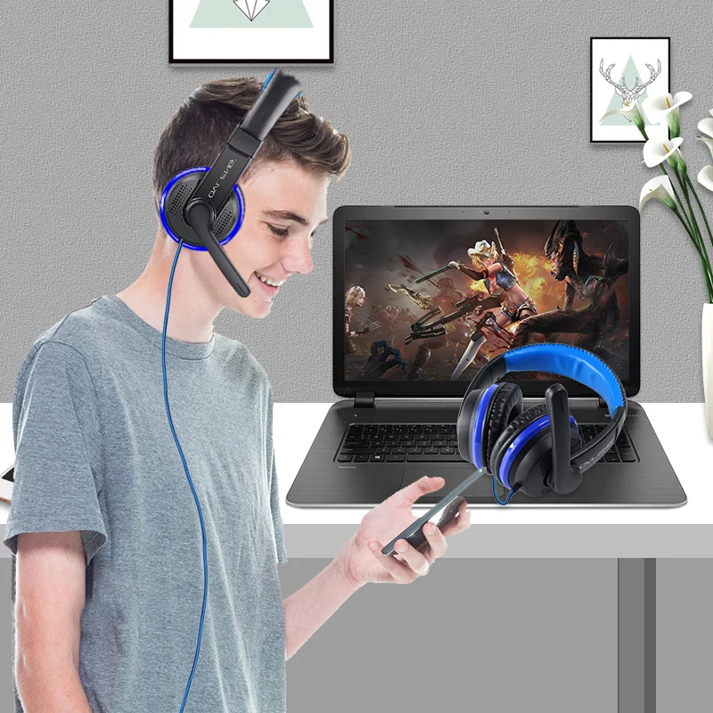 For Huawei Xiomi Type C Jack Wired Headphone With Mic Switch Mobile Phone Gamer Headset Kids Girl Music Gaming Stereo Helmets