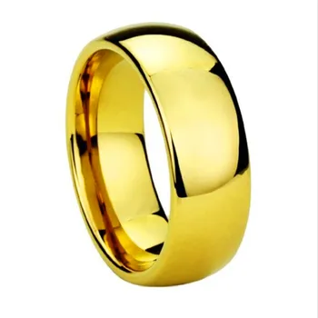 

8MM Gold Plated Tungsten Carbide Men Ring Wedding Ring