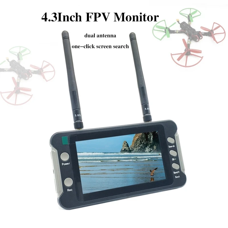 5.8G FPV Monitor with DVR 40CH 4.3 Inch LCD Display with 5.8G 40CH 600mW Transmitter Starlight HDR OSD 1200TVL fpv camera for RC 2