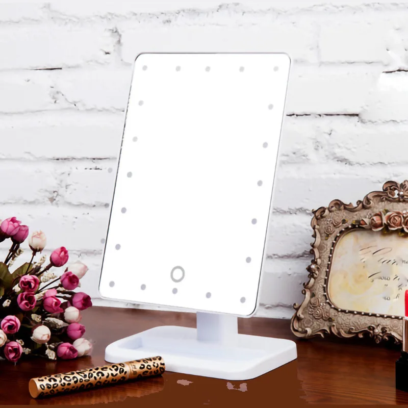 

Light Included Hair LED Mirror Makeup Mirror Toilet LED Shining Mirror Desktop 20LED Smart Makeup Mirror Light Included