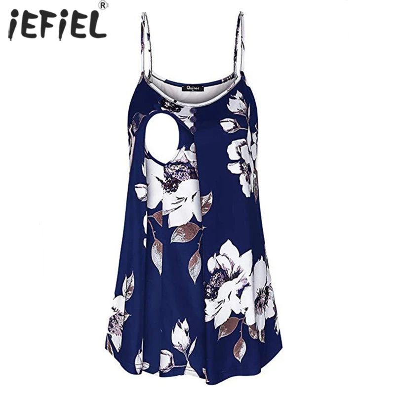 

Women Pregnant Maternity Clothes Nursing Tank Tops Breastfeeding T-Shirt Pregnancy Sleeveless Breastfeeding Floral Tshirt Tees