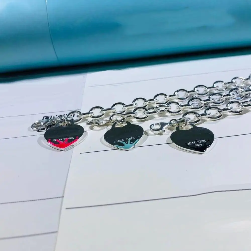 

2020 hot sale original brand jewelry s925 sterling silver classic heart pendant bracelet fashion women's favorite bracelet gift