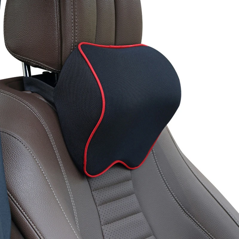 Car Headrest Pillow Neck Memory Lumbar Support Cotton Breathable Auto
