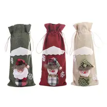 Creative Cartoon Red Wine Bottle Cover Bag Christmas Dinner Table Decor for Home Gift Champagne Holders Xmas Home Party Table