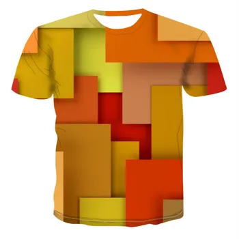 

2020 new 3D popular design men's t-shirt street beam simple multi-purpose geometric design Harajuku punk t-shirt