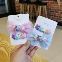 Два! Изысканные детские заколки с бантом для девочек; цвет принцессы; нарезанные волосы; фрикадель; головная повязка