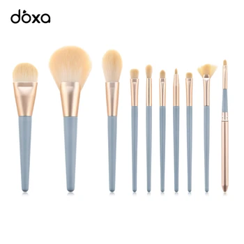 

10pcs blue Makeup Brushes Soft Synthetic Hair Powder Blush Foundation eye Blending Contour Makeup Brushes Set