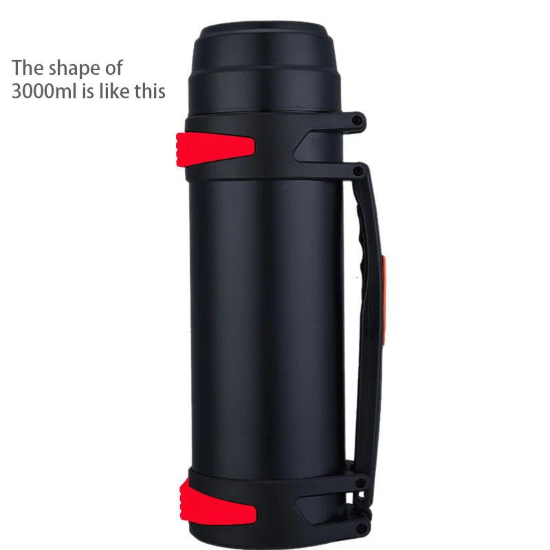 1.2L~ 3LThermos мода на каждый день на открытом воздухе автомобильной Нержавеющая сталь термос для воды Портативный изоляции вакуумная фляга