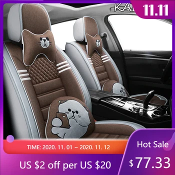 

KADULEE FLAX car seat cover set for chery tiggo t11 2/3/5 jac s3 s2 zotye t600 matiz daewoo logan kadjar seat cover cars