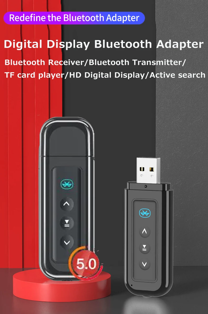 Bluetooth 5 0 Receiver Transmitter 3 5mm Aux USB Receptor for Headphones Speaker Wireless Handsfree Audio Adapter