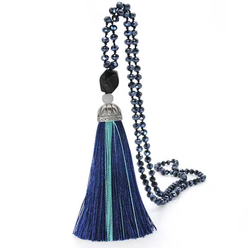 

YDGY2020 New crystal fringed sweater necklace, spring/Summer fashion Velvet Fringed Bohemian necklace