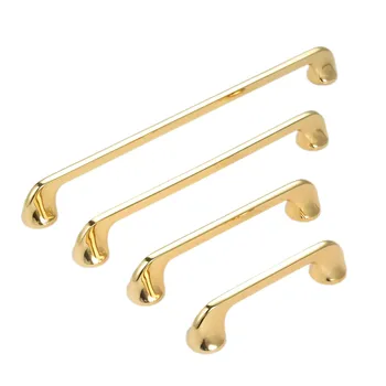 

Bright Golden Handle Modern Pull Zinc Alloy Knob 96mm/128/192mm/256mm long Pull Cupboard Door Drawer Kitchen Furniture w/screws