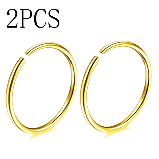 20G 0.8mm Thin Fake Nose Ring Septum Helix Nostril Piercing Labret Lip Fake Piercing Titanium Cartilage Fake Earrings Hoop