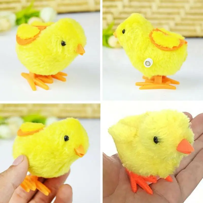 Cute Plush Wind Up Chick Kids Educational Toy Clockwork Jumping Walking Chicken For Children Baby Gifts 1pc wind up toy clockwork toy chick wind up plush toys