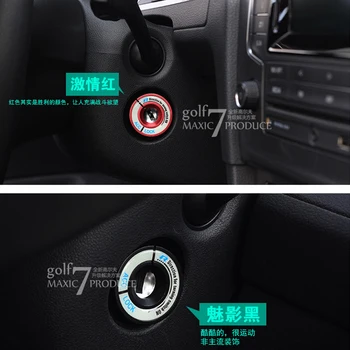 

Luminous Car Ignition Switch Alloy Cover Car Accessories Stickers for Volkswagen Touran Passat Golf 4 5 6 Jetta VW Polo Audi A3