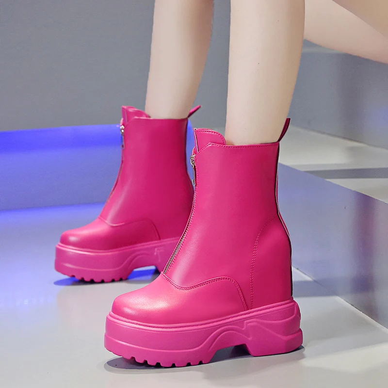 Женские разноцветные ботильоны коллекция 2019 года высокие кроссовки на платформе