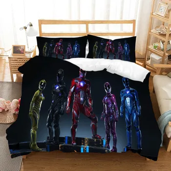

Black Duvet Cover Set Sci-fi Action Movie Microfiber Home Bedding Pillowcase Double Queen Size Comic Armors Iron Man Bed Linens