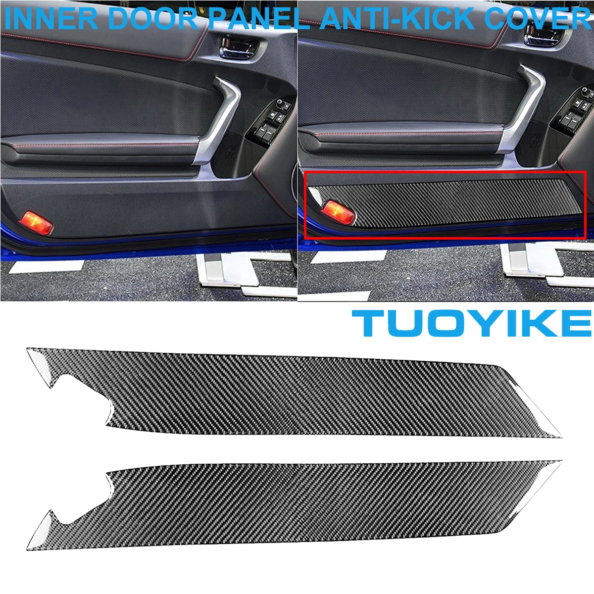 

LHD RHD Car Styling Carbon Fiber Interior Inner Door Panel Anti-kick Cover Trim Sticker For Toyota GT86 Subaru BRZ 2017-2019