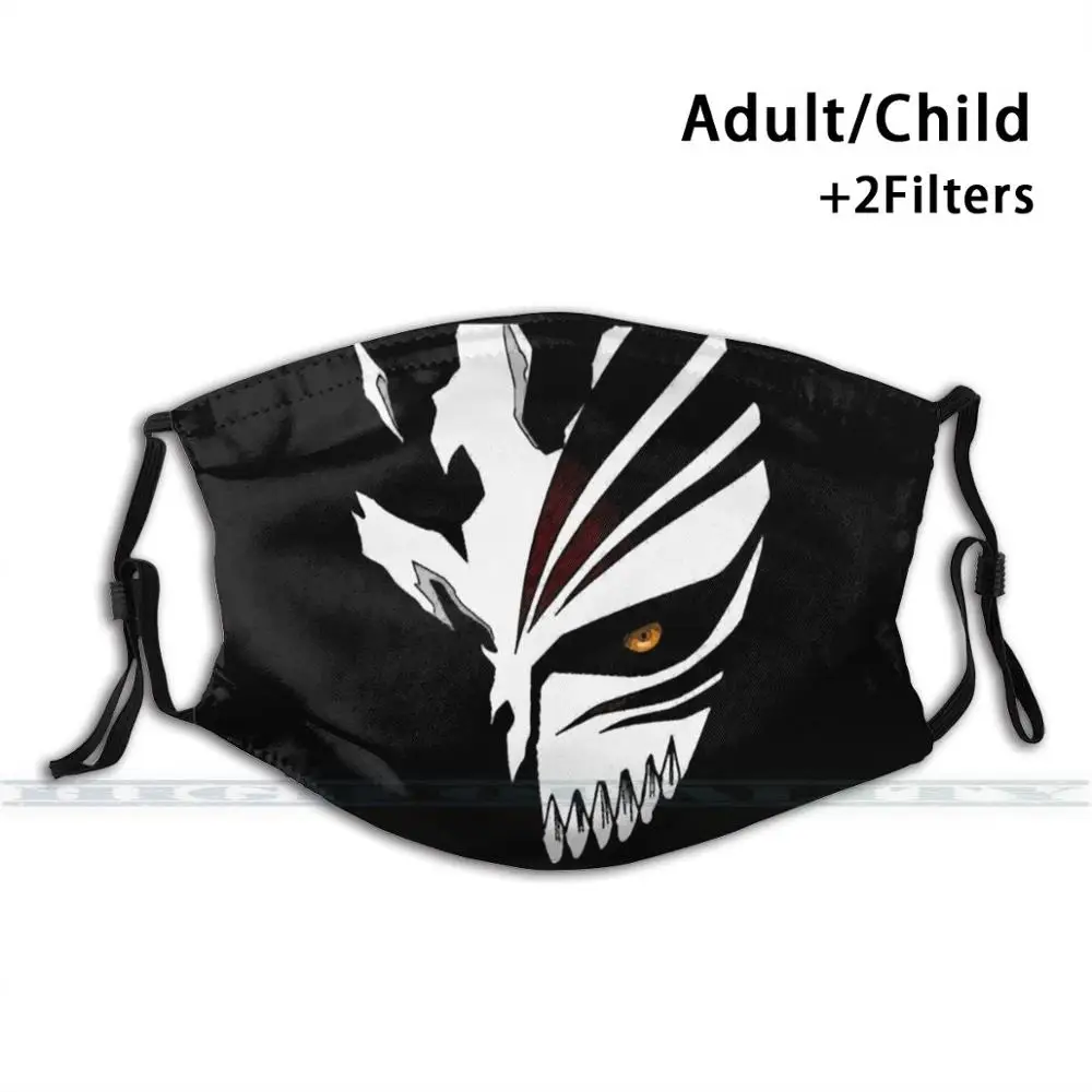 Ichigo Mask Custom Design For Adult Kids Anti Dust Filter Diy Cute Print Washable Anime Devil Bleach Young | Аксессуары для одежды