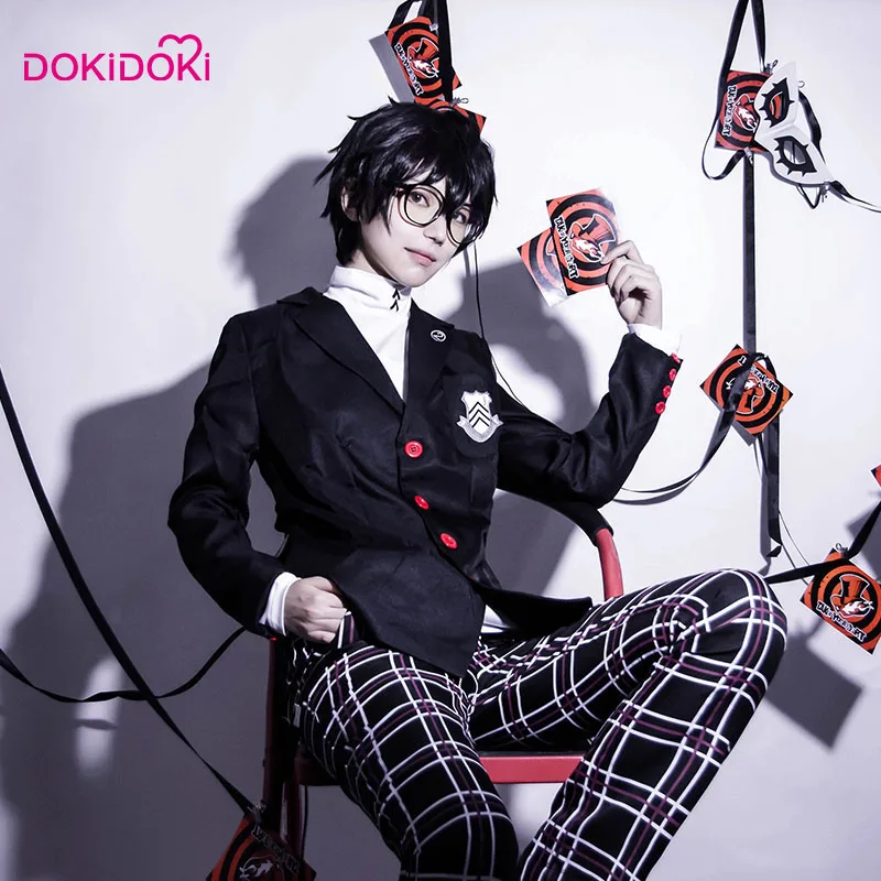 

DokiDoki Game Persona 5 Cosplay Akira Kurusu JOKER Scheool Uniform Persona 5 Cosplay Costume Men Akira Kurusu JOKER