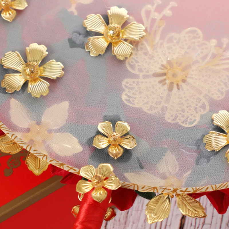 Bride Wedding Handheld Bouquet Round Fan Ancient Style Elegant Decoration Prop wedding party home decoration