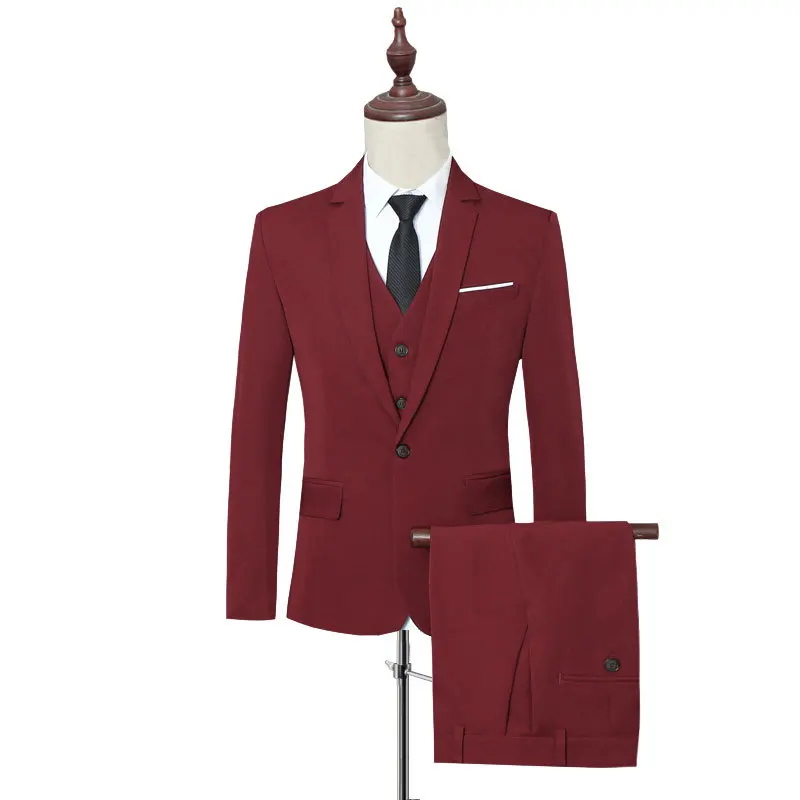 

18 Year New One-Button Slim Fit Casual Men Suit Business Formal Wear Best Man Suit Groom Marriage Tuxedo Three-piece Suit