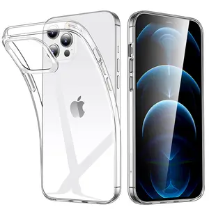 Ультратонкий Прозрачный чехол для iPhone 11, 12, 13 Pro, XS Max, XR, X, мягкий силиконовый чехол из ТПУ для iPhone 8, 7, 6 Plus, 13 Mini, задняя крышка, чехол для телефон...