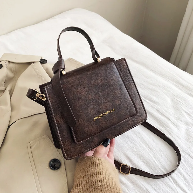 

Promotional 2020 New Style Dull Polish Lady Bag Shoulder Handbag Square Sling Bag High-end Pu Manufacturer Direct Sell Wholesale