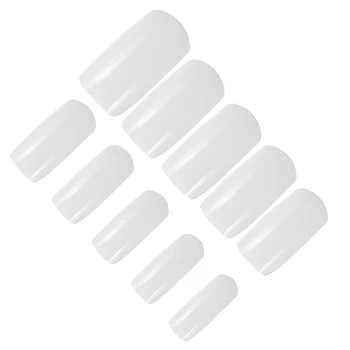 

600 Pcs False Nails Clear Nail Tips French Nail Tips (Transparent Color)