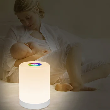 

HotLED Touch Control Night Light Induction Dimmer Lamp Smart Bedside Lamp Dimmable RGB Color Change Rechargeable Smart