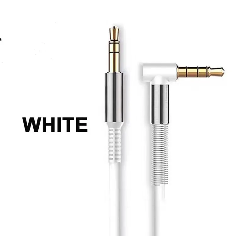 Anti-break high-elastic headphone cable 90 degree elbow spring audio cable 3.5 car AUX audio cable HIFI stereo audio cable